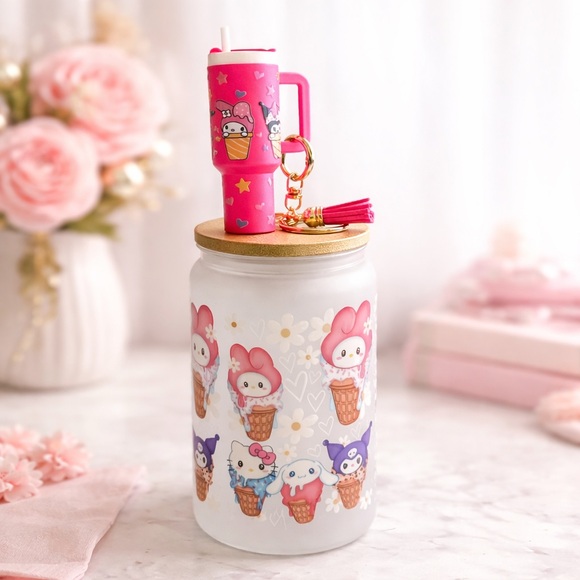 Handmade Other - Sanrio Frosted Character Tumbler With Mini Tumbler Keychain